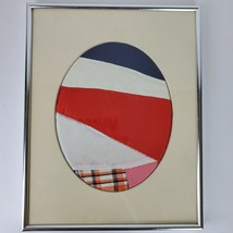 Antique Framed Early 1900s Quilt FOLK Art Work Red White Blue Patriotic ... - $34.71 CAD