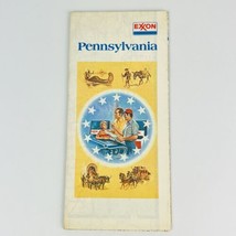 Exxon 1976 Road Map Pennsylvania Vintage Travel Oil Gas Station Advertis... - $9.65