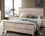 Roundhill Furniture Amerland Contemporary White Wash Finish Panel Bed, Q... - $1,074.99