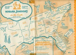 Howard Johnson&#39;s In The South Placemat 1950&#39;s Ice Cream Shoppes &amp; Restaurants  - £14.16 GBP