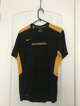 Nike Adult Polo Shirt Appalachian State Mountaineers Size Medium Black Gold - $43.56