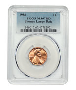 1982 1C PCGS MS67RD (Bronze, Large Date) - £200.29 GBP