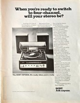 SONY HP210A - Compact Stereo 200 Series - Record Player - 1972 VTG Print AD - $8.61