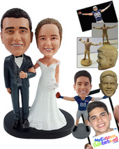 Personalized Bobblehead Classy wedding couple ready say the words with the bridi - £124.69 GBP