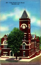 Vtg Linen Postcard Marietta Georgia - Cobb County Court House - UNP Curteich - £7.61 GBP