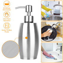 375ML Sink Soap Dispenser Bathroom Stainless Steel Hand Press Pump Liquid Bottle - £19.91 GBP