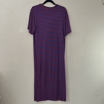 ZARA Collection Woman Basic Striped Stretch Knit T-Shirt Dress Blue Red Size S - £11.73 GBP