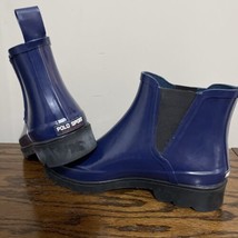 Vintage Ralph Lauren Polo Sport Womens Blue Rubber Ankle Rain Boots Size 8 - £22.40 GBP