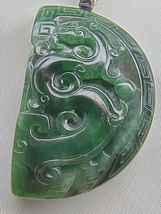 Icy Ice Dark Green Burma Jadeite Jade Dragon Pendant # 31 gram # 159.05 carat # - £1,447.69 GBP
