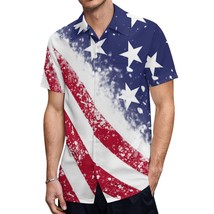 Mondxflaur American Flag Button Down Shirts for Men Short Sleeve Pocket ... - £20.77 GBP
