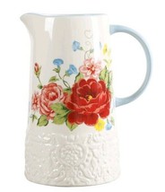 Pioneer Woman ~ Sweet Rose ~ 2.1 Quart Pitcher ~ Stoneware ~ Floral Design - £29.78 GBP