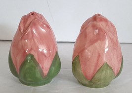 Vintage Franciscan DESERT ROSE Bud Figural Flower Salt &amp; Pepper Shaker Set  - £14.42 GBP