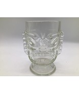 Large Hawaiian  Face Tiki Head Happy/Sad Face Clear Glass Cup/Mug/Goblet ️ - $183.55 MXN