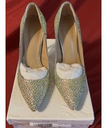 Silver Rhinestone Stiletto Heels Women’s US 8 Pointed Toe Sparkly Party ... - $20.95