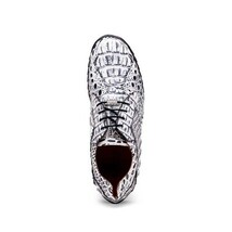 Kratos Genuine Caiman Crocodile Fashion Sneaker Newspaper Gray image 4