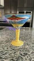 Anne Ormsby Surviving Stress Hand Painted Giant 10” Ceramic Martini Glas... - $41.56 CAD
