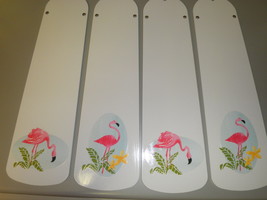 Custom  Pink Flamingo Tropical Sunset Ceiling Fan W/ Light Great For Florida Roo - $117.99
