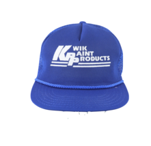 Vintage 80s Kwik Paint Products Spell Out Roped Trucker Hat Snapback Blu... - $24.70