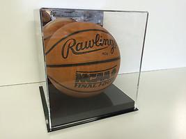 Basketball MIRROR back display case acrylic black base NCAA NBA 85% UV f... - $54.50