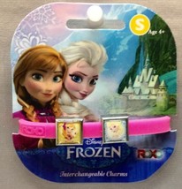 Disney Frozen Interchangeable 2 Charm ROXO Silicone Bracelet ~Anna &amp; Elsa!! - £3.23 GBP