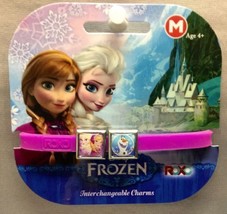 Disney Frozen Interchangeable 2 Charm Silicone Bracelet ~Anna, Olaf &amp; Elsa!! - £3.08 GBP