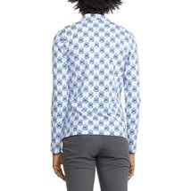 NWT SIGRID OLSEN PERIWINKLE BLUE MARIPOSA Long Sleeve Mock Golf Shirt M & L image 2