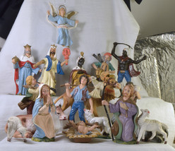 #1628 Old Fontanini Nativity - 18 pieces 4 1/2&quot; tall - Made in Italy - £55.95 GBP