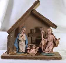#1635 Fontanini Nativity 3 pieces in wooden Creche - $25.00