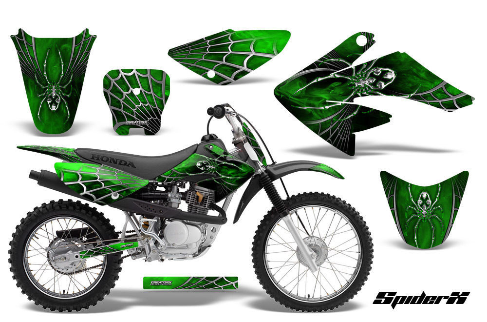 HONDA CRF 70 GRAPHICS KIT DECALS CREATORX SPIDERX GREEN - $104.76