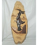 Vietnam Girl Rowing Boat Sign Plaque Souvenir item Hand Carved Wood Art ... - £22.77 GBP