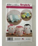 Simplicity Sewing Pattern 8069 Stuffed Penguins, Turtle, Elephant, Child... - $111.19 MXN