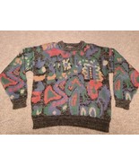 Weekend Multicolor L Sweater Abstract Geometric Pastel Teal Pink Easter ... - £18.10 GBP