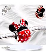 Pandora 2024 Disney Parks Minnie Mouse Red Black Polka Dots Bow Charm US... - €47,32 EUR