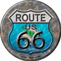 Oklahoma Route 66 Novelty Circle Coaster Set of 4 - £15.91 GBP
