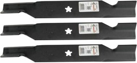 3 Mower Blades 54&quot; Deck Craftsman YT 4500 Husqvarna RZ5424 Poulan Riding Tractor - £41.14 GBP