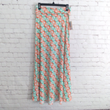 Lularoe Skirt Womens XS Orange Green Geometric Mod Retro Modest Maxi Long - $19.88