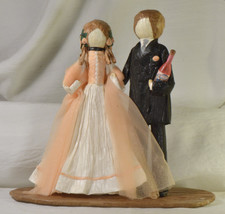 #1672 Crepe Paper - Handmade Dolls - Couple in Formal Wear - $40.00