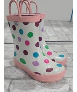 Pluie Pluie Girls White Polka Dot Fashion Rainboots Size 9 - $381.30 MXN