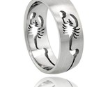 Surgical steel scorpion ring domed 8mm wedding band cut outs design thumb155 crop