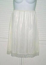 Half Slip Plus Size 1X New Ivory Lacey edge, 13 inch slit Vintage Sliper... - £15.68 GBP