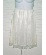 Half Slip Plus Size 1X New Ivory Lacey edge, 13 inch slit Vintage Sliper... - £15.02 GBP