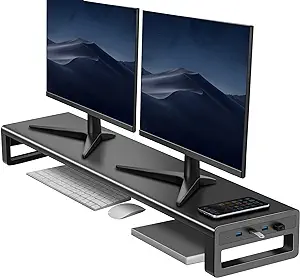 Dual Monitor Stand Computer Riser With Usb 3.0 Hub Ports, Double Metal S... - £159.32 GBP