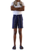 Original Madras Trading Company madras summer short in Navy Plaid - $109.00