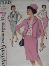 Simplicity Pattern 5320 Misses' Suit & Overblouse Half Size 14 1/2 Vintage 1960s - £7.08 GBP