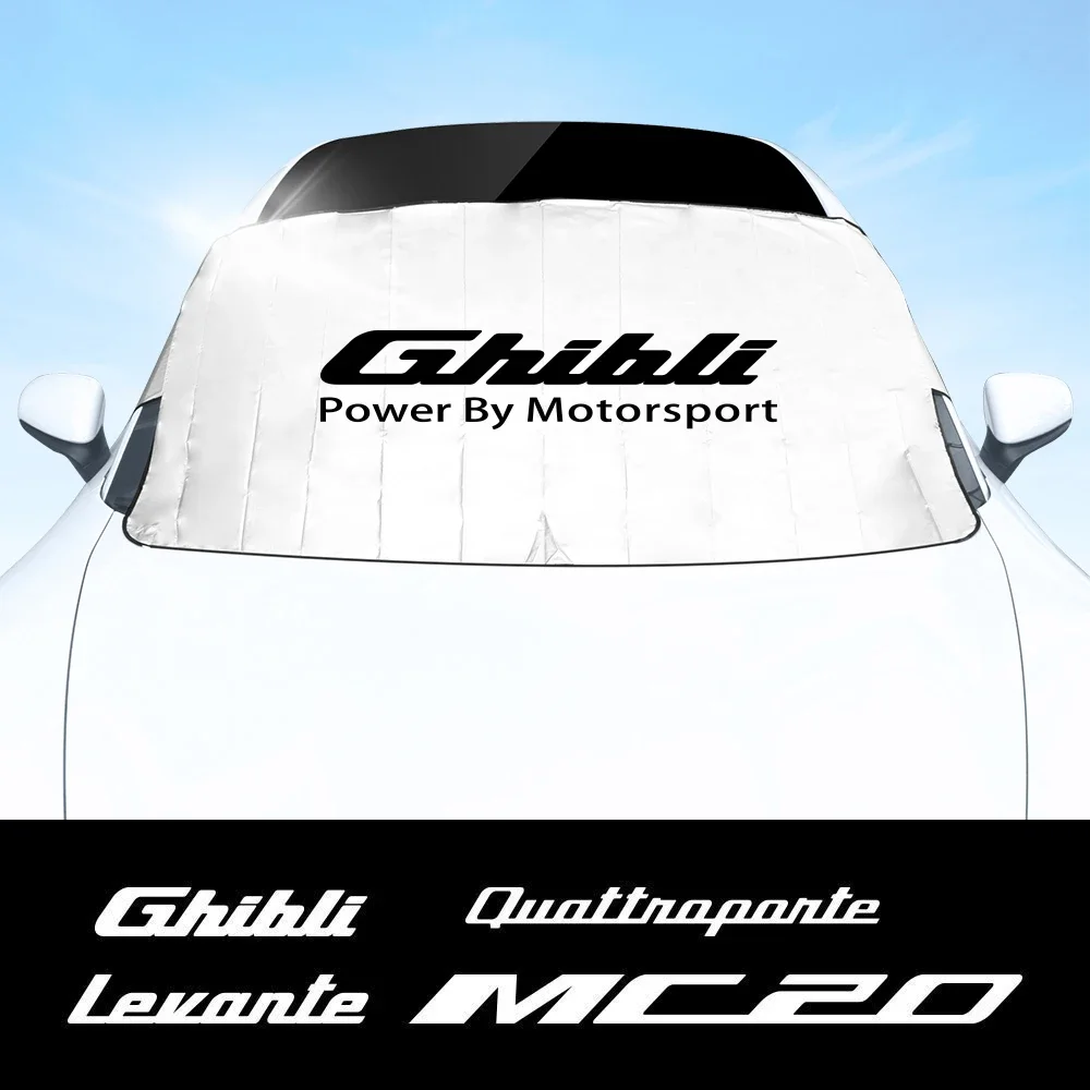 Car Front Windshield Sunshade Cover Blocks UV Rays For Maserati Logo Mc20 Ghibli - £11.61 GBP+