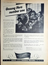BUICK - GENERAL MOTORS - 1943 Vintage Print Ad-WWII - Unsung Hero Number... - $18.20 CAD