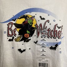 Be Witched Halloween T-Shirt 2XL 18W 20W Green Witch Broomstick Full Moon Bats - £10.89 GBP