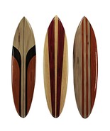 Hand Carved Painted Wooden Surfboard Wall Hanging Decor Beach Art Set of 3 - £25.51 GBP+