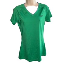 Nike Pro Womens V neck Athletic Shirt Green Top Size Medium C - £23.66 GBP