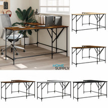 Industrial Wooden Home Office L-Shape Corner Computer Desk Table Metal Frame - £88.42 GBP+
